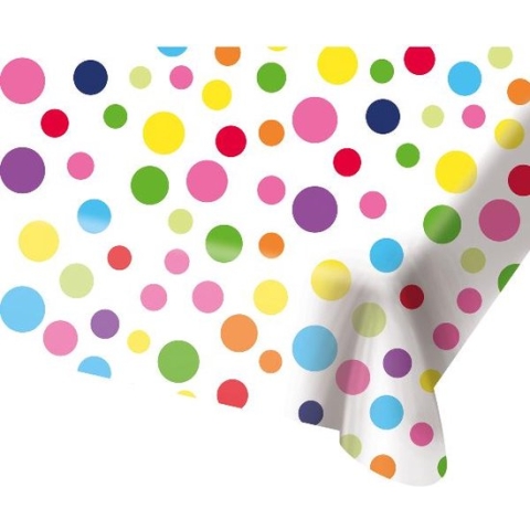 Folat - PE Tafelkleed Rainbow Dots (130 x 180cm)