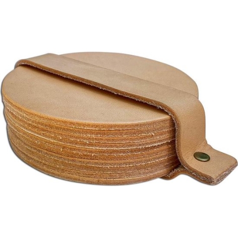 Brute Strength - Onderzetters voor glazen  - Leer - Naturel - Rond - 10 stuks