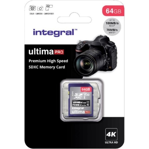 Geheugenkaart Integral SDXC V30 64GB