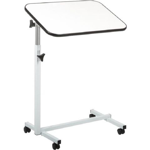 Bedtafel met wieltjes - Bedleestafel - Laptoptafel - Bijzettafel - Wit