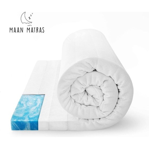 Maan matras® Topper - Topdek Matras 70x200 - Matrashoes met rits - Matrashoes - Matrasovertek - Matrasvernieuwer - Hybrid Traagschuim - Hotel kwaliteit - 7 CM - Alle maten leverbaar