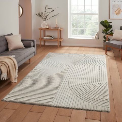 Flycarpets Elio Modern Japandi Vloerkleed - Creme - 160x230 cm
