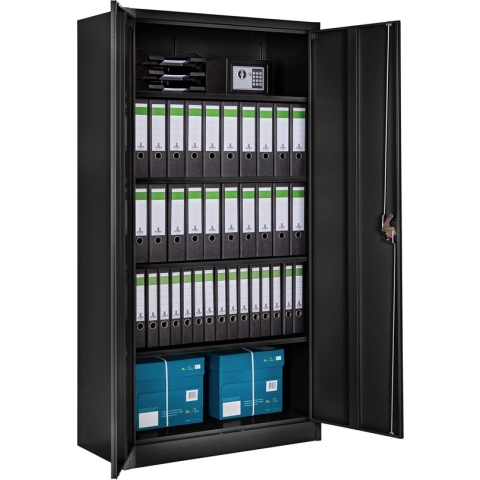 tectake - Archiefkast met 5 vakken - zwart  – 404378