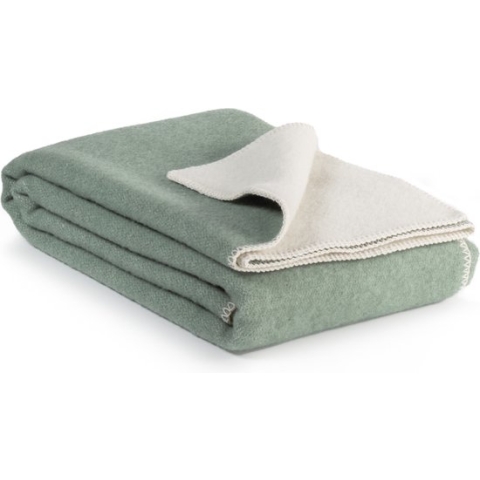 MoST - Cool Mint - 2-persoons omkeerbare duo-deken - Nieuw-Zeelandse wol - 220 x 200 cm - mintgroen-wit