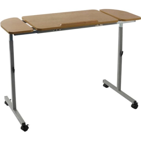 Kantelbare Bedtafel - Stoeltafel Met Wielen - Overbed Tafel In Hoogte Verstelbaar En Met Kantelblad