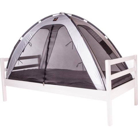 Deryan Bedtent Klamboe - 200x90cm -  Hoogste kwaliteit Muggennet Muskietennet 1mm gaas  - Silver