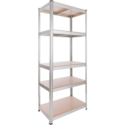 AREBOS Stellingkast - Opbergrek - 5 Planken - 875 kg Draagkracht - 180x75x45 cm - Metaal/MDF