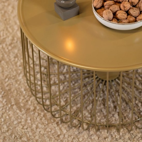 Salontafel rond Senna goud - Salontafel goud - Salontafel metaal - Salontafel design - Salontafel rond Ø60 cm