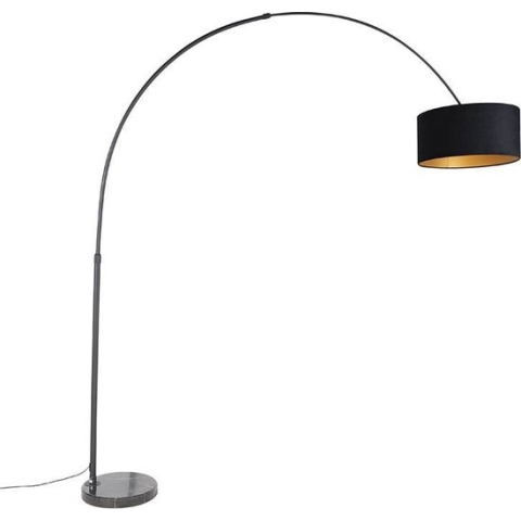 QAZQA xxl - Moderne Vloerlamp | Staande Lamp met kap - 1 lichts - H 2250 mm - Zwart - Woonkamer | Slaapkamer
