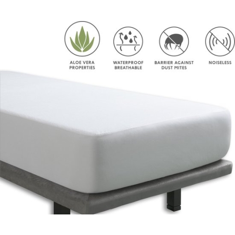 Tural - Matrasbeschermer met Aloë Vera-behandeling. Waterdicht en ademend. 100% katoenen badstof. Maat 70x140 cm