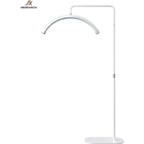 Abundancia® - Deluxe LED Moon Light - NIEUWSTE MODEL - Behandellamp - 360° Rotatie - Salonlamp - Moonlight - Behandel lamp - Incl. smartphonehouder - Beauty - Tattoo - Massage - Nagelstyliste - Make-up - Verlichting - Grootste variant! - Wit