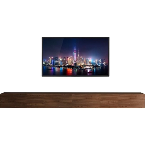 Zwevend Tv-meubel Tesla 276 cm breed in walnoot