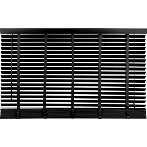 Woonexpress Jaloezie Hout Zwart - 180x180x5 cm (BxHxD) - Bedieningskoord en Draaistang