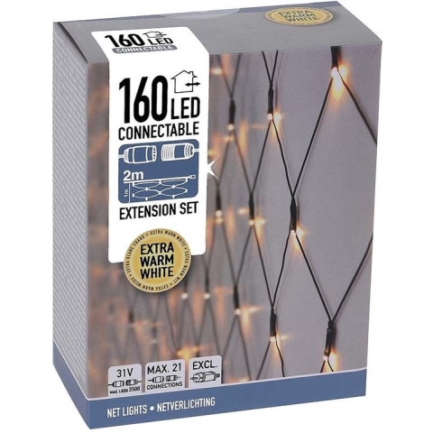 Koppelbare Netverlichting - 160 LED - 2m - extra
