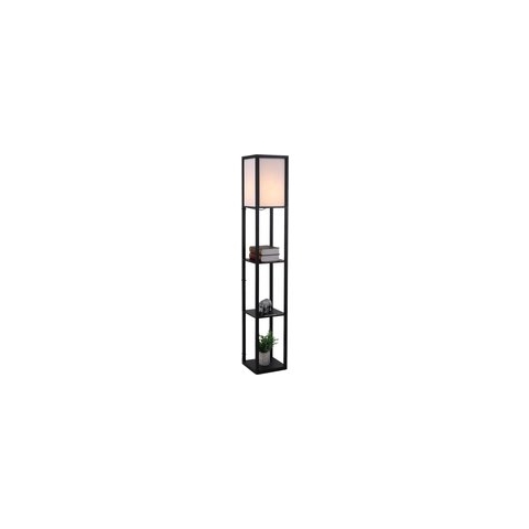 Vloerlamp - Staande lamp - Stalamp - Sfeerlamp - Woonkamer - Staande lampen - Modern - Met opbergruimte - 26L x 26B x 160H cm - Zwart