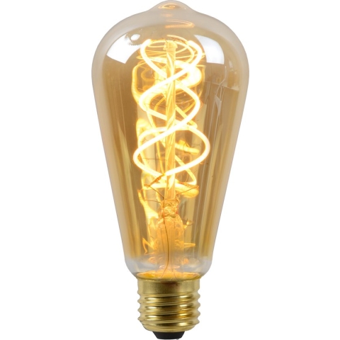 Lucide ST64 Filament lamp - Ø 6,4 cm - LED Dimb. - E27 - 1x4,9W 2200K - Amber