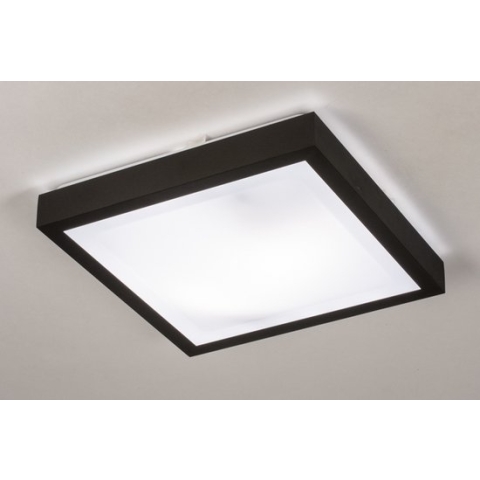 Lumidora Plafondlamp 74226 - 2 Lichts - E27 - Zwart - Kunststof - Buitenlamp - Badkamerlamp - IP44