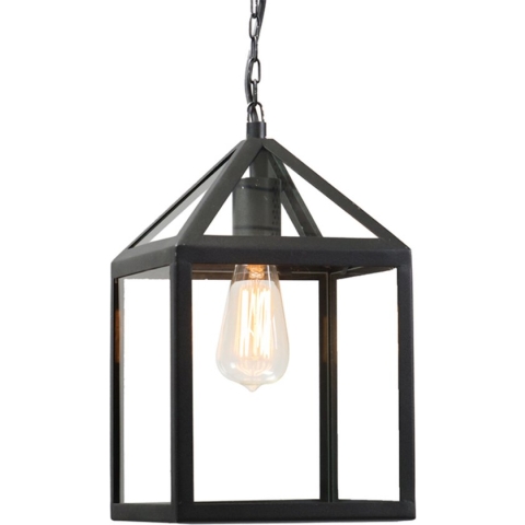 QAZQA amsterdam - Landelijke Hanglamp voor buiten - 1 lichts - L 210 mm - Zwart - Buitenverlichting