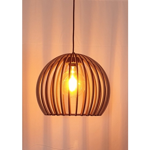 Olivios design hanglampen hanglamp hout Pelota klein 34cm doorsnede 28cm hoog gemaakt van 6mm MDF met zwarte rand ook leverbaar in een grote maat Pelota groot kijk op olivios.nl