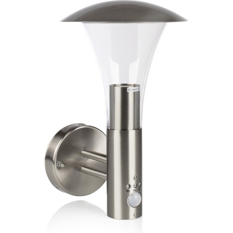 Smartwares 5000.318 Milo Wandlamp – RVS – Bewegingssensor – E27 fitting – Modern design
