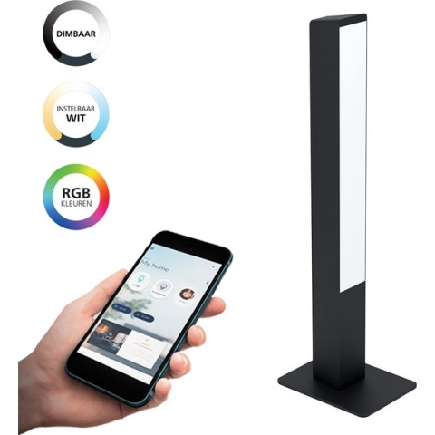 EGLO connect.z Simolaris-Z Smart Tafellamp - 51,5 cm - Zwart/Wit - Instelbaar RGB & wit licht - Dimbaar - Zigbee