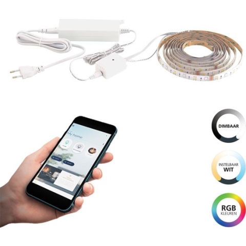 EGLO connect.z  Smart LED Strip - 500 cm - Wit - Instelbaar RGB & wit licht - Dimbaar - Zigbee