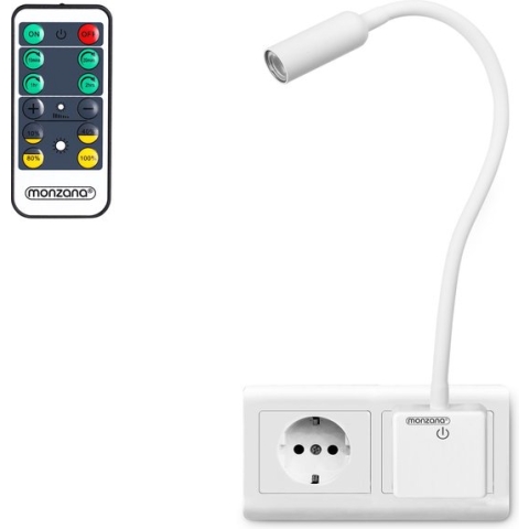 Monzana LED Wandlamp Svetloba Wit met afstandsbediening