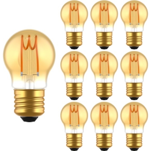 Proventa RETRO LED Lampen E27 voor buiten & binnen - P45 Kogel - Warm wit - 136 lm - 10 stuks