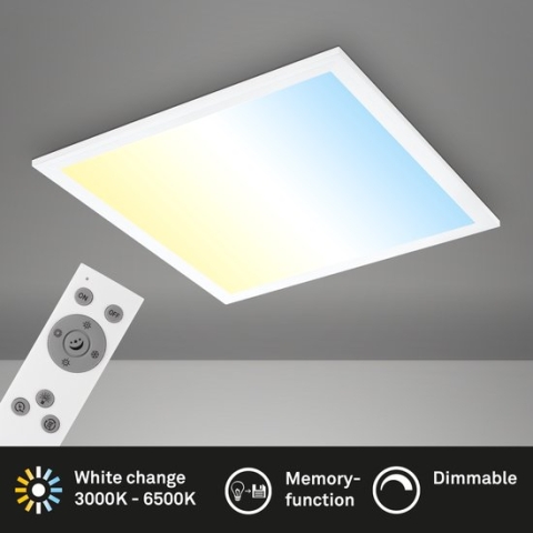 Briloner Leuchten LED Paneel CCT 38 cm afstandsbediening 21W memory timer nachtlicht wit