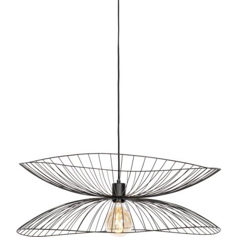 QAZQA pua - Design Hanglamp voor boven de eettafel | in eetkamer - 1 lichts - Ø 66 cm - Zwart - Woonkamer | Slaapkamer | Keuken