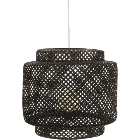 Hanglamp Gevlochten Bamboe - Verlichting - Rotan - Ø40 cm - Zwart
