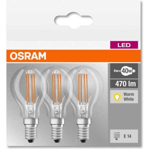 OSRAM 4058075819337 LED-lamp Energielabel E (A - G) E14 Kogel 4 W Warmwit (Ø x l) 45.0 mm x 77.0 mm 1 stuk(s)
