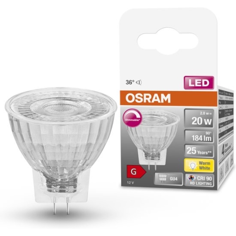 OSRAM 4058075433083 LED-lamp Energielabel G (A - G) GU4 Reflector 3.2 W = 20 W Warmwit (Ø x l) 35 mm x 38 mm 1 stuk(s)