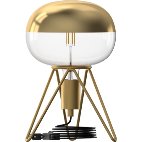 Calex Tafellamp Tripod - Industrieel - E27 Fitting -  Goud - Excl. lichtbron