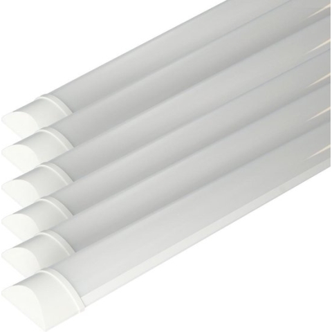6x HOFTRONIC - LED Batten 120cm - 40W 4800 Lumen - 6400K Daglicht wit - LED TL Armatuur - Voor werkplaats, schuur en als onderbouwverlichting - Incl. montageklemmen & quick connector - 5 jaar garantie