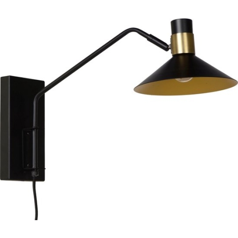 Lucide PEPIJN Wandlamp - 1xE14 - 3 StepDim - Zwart
