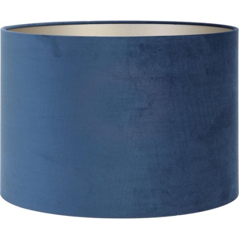Light & Living Cilinder Lampenkap Velours - Petrol Blue - Ø35x30cm - voor Tafellampen, Staande lamp, Hanglampen