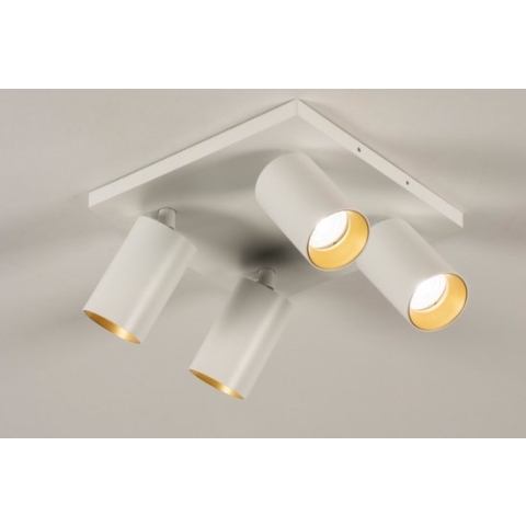 Lumidora Opbouwspot 31254 - 4 Lichts - GU10 - Wit - Goud - Metaal - Badkamerlamp - IP21