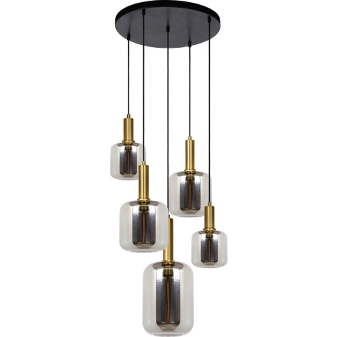 Lucide JOANET Hanglamp - Ø 66 cm - 5xE27 - Fumé