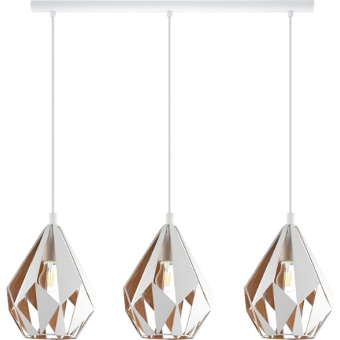 EGLO Carlton 1 Hanglamp - 3 lichts - E27 - 80,5cm - Wit, Goud
