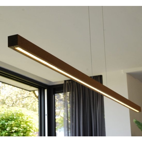 Houten hanglamp Keuken BYLUM 180 Wenge l Design - Balk - Dimbaar - LED - Hoogte instelbaar I BYLUM180W