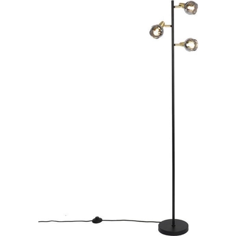 QAZQA vidro - Art Deco Vloerlamp | Staande Lamp - 3 lichts - H 150 cm - Goud/messing - Woonkamer | Slaapkamer | Keuken