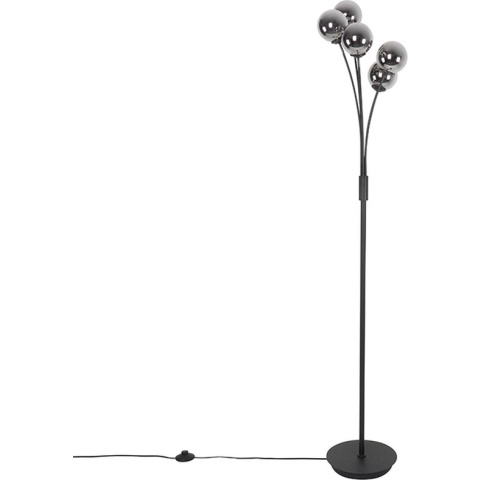 QAZQA athens - Landelijke Vloerlamp | Staande Lamp - 5 lichts - H 1600 mm - Zwart - Woonkamer | Slaapkamer | Keuken