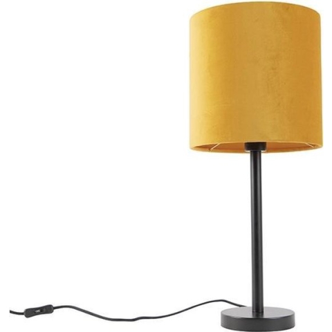 QAZQA simplo - Moderne Tafellamp met kap - 1 lichts - H 595 mm - Geel - Woonkamer | Slaapkamer