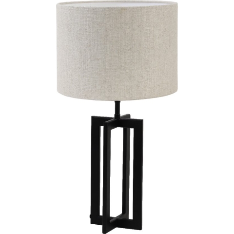 Light & Living Tafellamp Mace/Livigno - Zwart/Naturel - Ø30x56cm -