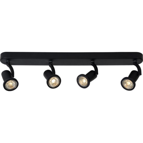 Lucide JASTERLED - Plafondspot - LED - GU10 - 4x5W 2700K - Zwart