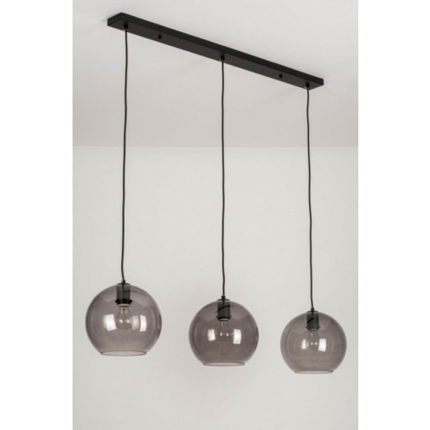 Lumidora Hanglamp 73124 - 3 Lichts - E27 - Zwart - Grijs - Metaal