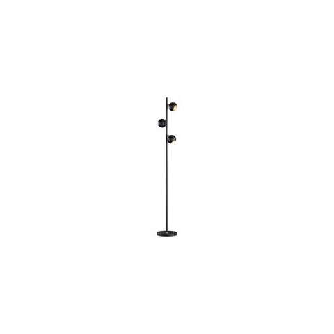 LED Vloerlamp - Trion Dakani - G9 Fitting - 3-lichts - Rond - Mat Zwart - Aluminium
