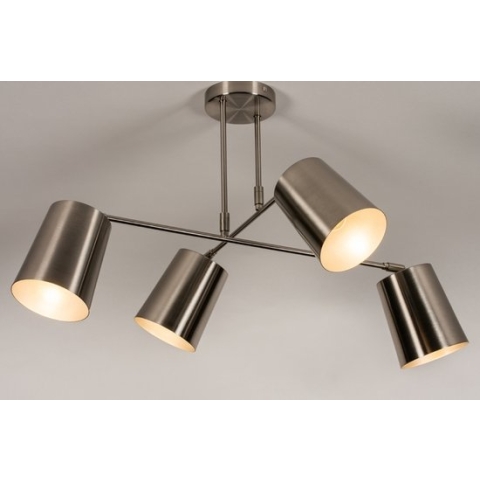 Lumidora Plafondlamp 74302 - 4 Lichts - E27 - Staalgrijs - Metaal