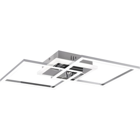 LED Plafondlamp - Plafondverlichting - Torna Venda - 25W - Natuurlijk Wit 4000K - Dimbaar - Vierkant - Mat Chroom - Aluminium